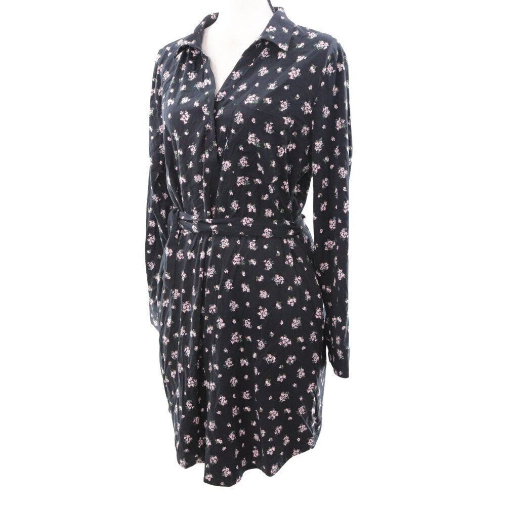 Market & Spruce | Belted‎ Long Sleeve T Shirt Dress Medium